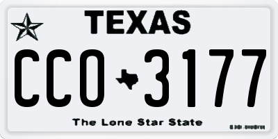 TX license plate CCO3177