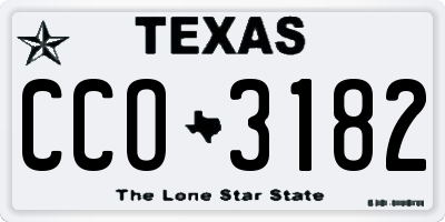 TX license plate CCO3182