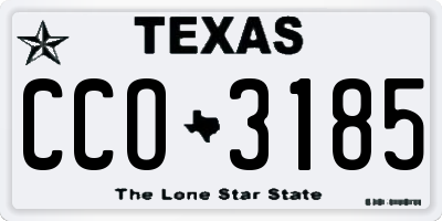 TX license plate CCO3185