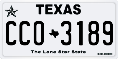 TX license plate CCO3189