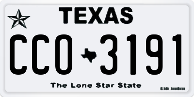 TX license plate CCO3191