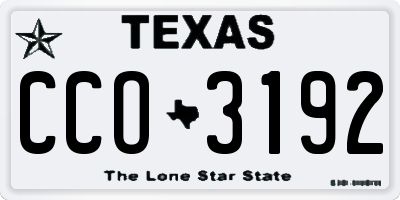 TX license plate CCO3192
