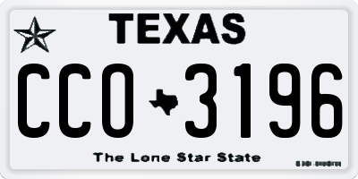 TX license plate CCO3196