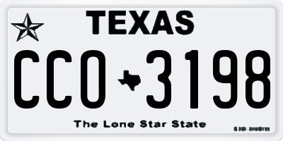 TX license plate CCO3198