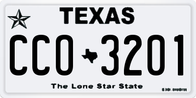 TX license plate CCO3201
