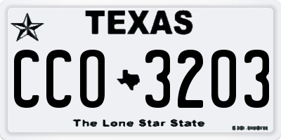 TX license plate CCO3203