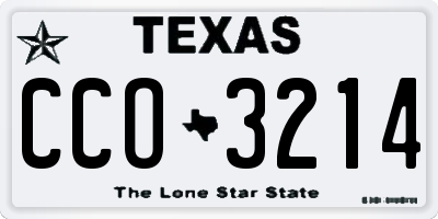 TX license plate CCO3214
