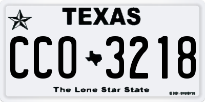 TX license plate CCO3218