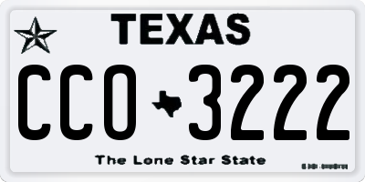 TX license plate CCO3222