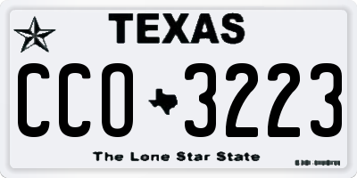 TX license plate CCO3223