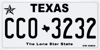 TX license plate CCO3232