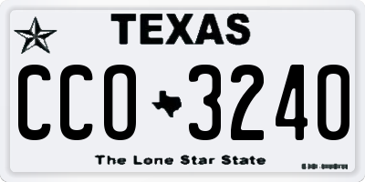 TX license plate CCO3240