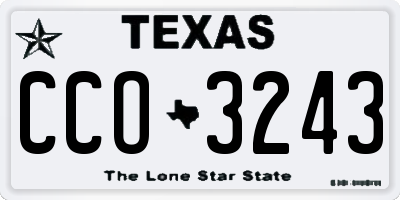 TX license plate CCO3243