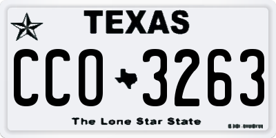 TX license plate CCO3263