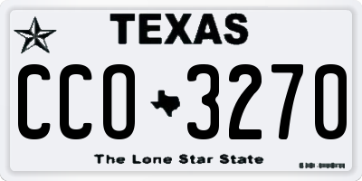 TX license plate CCO3270