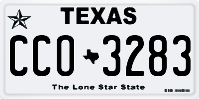 TX license plate CCO3283