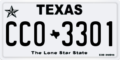 TX license plate CCO3301