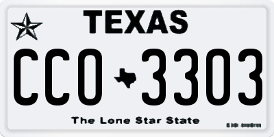 TX license plate CCO3303