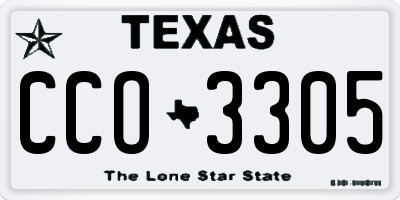 TX license plate CCO3305