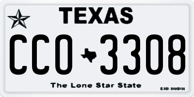 TX license plate CCO3308