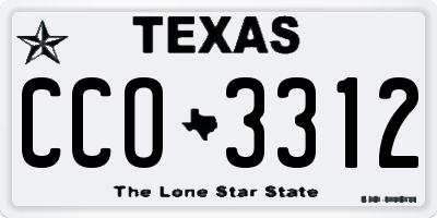 TX license plate CCO3312
