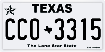 TX license plate CCO3315