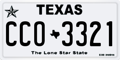TX license plate CCO3321