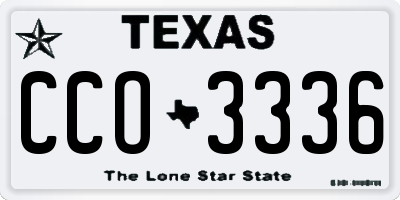 TX license plate CCO3336