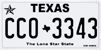 TX license plate CCO3343