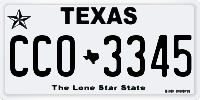 TX license plate CCO3345