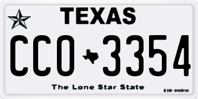 TX license plate CCO3354