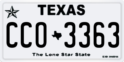 TX license plate CCO3363