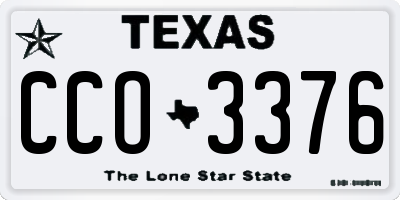 TX license plate CCO3376