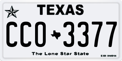 TX license plate CCO3377