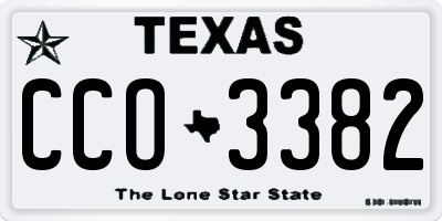 TX license plate CCO3382