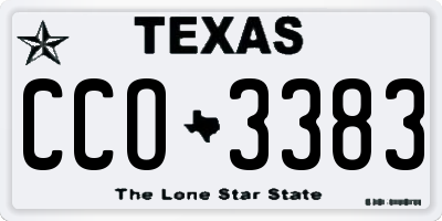 TX license plate CCO3383