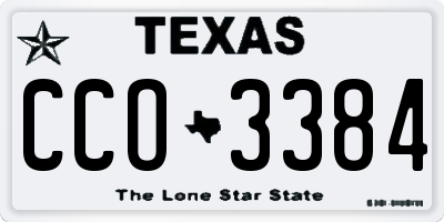 TX license plate CCO3384