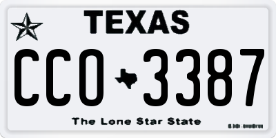 TX license plate CCO3387