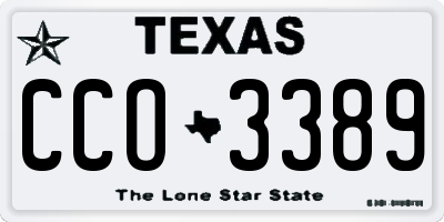 TX license plate CCO3389