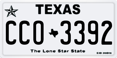 TX license plate CCO3392