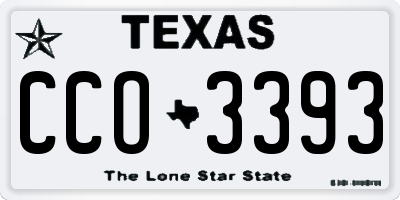 TX license plate CCO3393