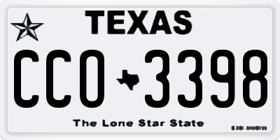 TX license plate CCO3398