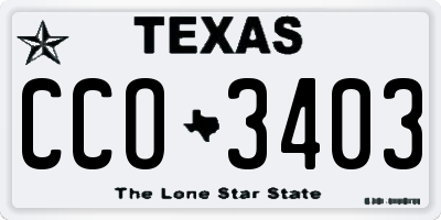 TX license plate CCO3403