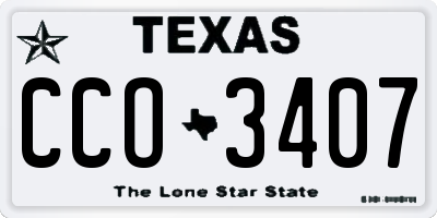TX license plate CCO3407