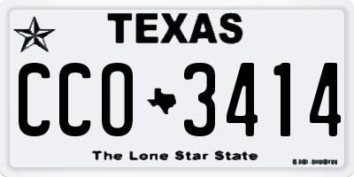 TX license plate CCO3414