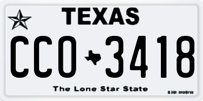 TX license plate CCO3418