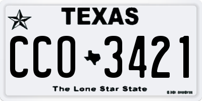 TX license plate CCO3421