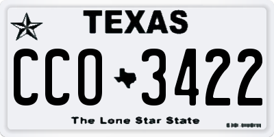 TX license plate CCO3422