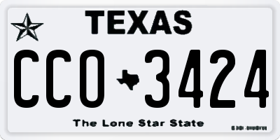 TX license plate CCO3424