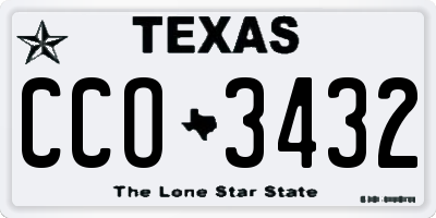 TX license plate CCO3432